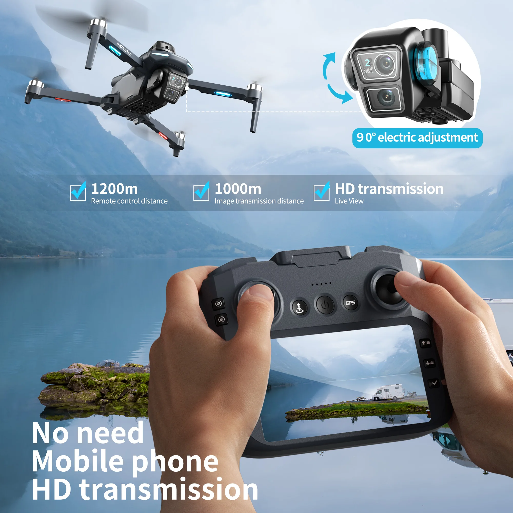 Dron XT606 MAX GPS 4K Profesjo – Drone Gps Mount recenzja i cena